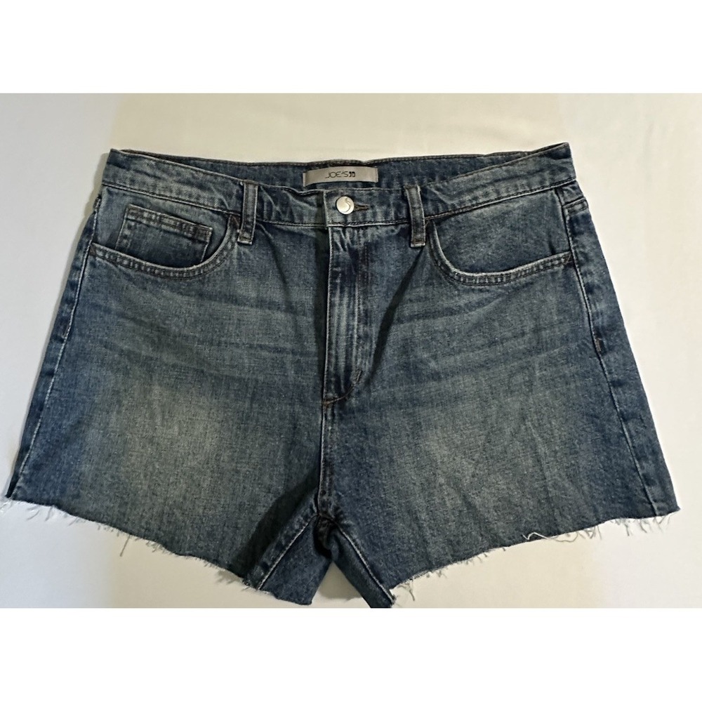 Joe's Jeans High Rise Morgan Denim Shorts Women's Size 31 Raw Hem Blue Jean